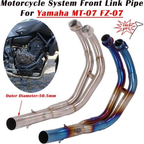 For Yamaha MT07 MT 07 FZ-07 FZ07 Morotcycle Exhaust Escape System Muffler Modify Front Link Pipe Connection Middle Tube 51mm