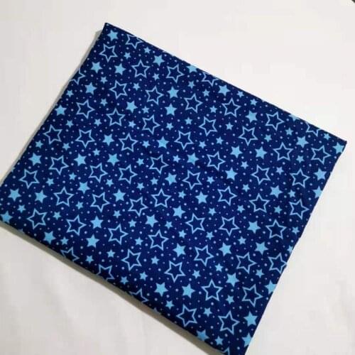 Brand New Navy Blue Fivestar Printed Cotton Fabric 50x105cm Five Star Fabric Patchwork for Cloth Dress Party Home Decoration