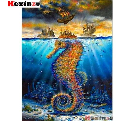 Full Square/Round 5d Diamond Painting-Hippocampus-3d Embroidery Cross Stitch Mosaic Full Picture Of Rhinestone Decor Y35660