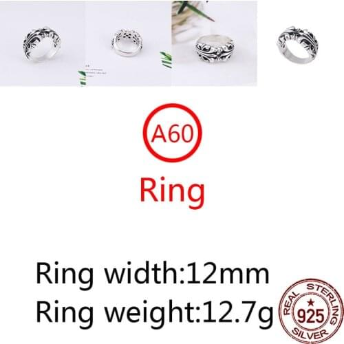 A60 925 sterling silver ring jewelry retro personality cross hip-hop style punk fashion style couple shape gift for friends