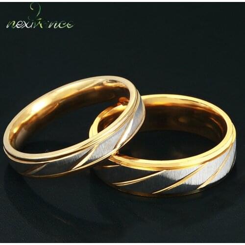 Nextvance Stainless Steel Couple Rings Matte Brushed Solid Ring For Lover Engagement Wedding Jewelry Anel