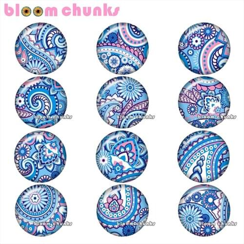 Pretty Retro pattern BohemiaRound glass cabochon jewelry flat back Making findings 12mm/18mm/20mm/25mm A7913