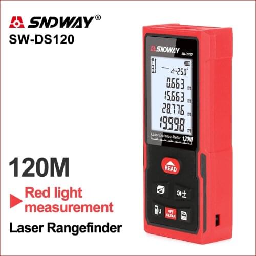 SNDWAY Laser Rangefinder Digital Laser Range Finder Tilt Function Electronics Tape Distance Ruler Sensor Laser Distance Meter