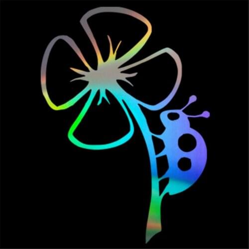 Lady Bug on Flower Nature Car Stickers Window Door Glass Wall Laptop Van Decals