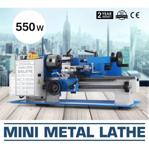 Mini Lathe Metal 7"x14" 550W Mini Lathe CNC Variable Speed 50-2500PRM