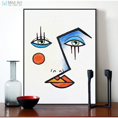 Minimalist Modern Abstract Face Picasso Poster Print Wall Art Pictures Nordic Fashion Style Living Room Canvas Painting Custom
