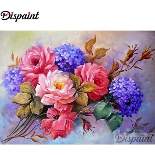 Dispaint Full Square/Round Drill 5D DIY Diamond Painting "Blooming flower" Embroidery Cross Stitch 3D Home Decor A12972