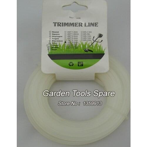Nylon trimmer line for grass trimmer 3.0MM*15m size for white color