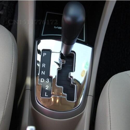New Design! ABS chrome trim Car Gear head sticker style Gear Shift decoration cover For Hyundai Solaris Verna