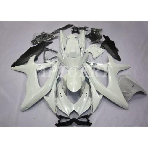 New ABS Plastic Shell Motorcycle Fairing kit Fit For Suzuki GSXR600 GSXR750 K8 2008 2009 2010 08 09 10 Bodywork Set White