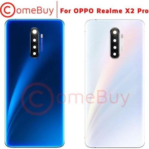 For OPPO Realme X2 Pro Back Battery Cover Rear Housing Door Glass Case For Realme X2 Pro Battery Cover With Camera Lens Replace
