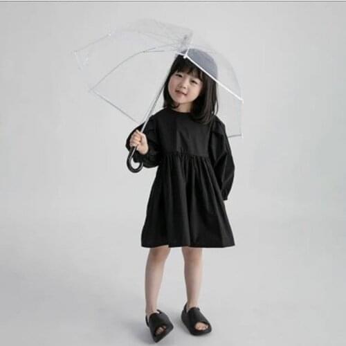 Autumn Winter 2021 New Girls Dress Long Sleeve O Neck White Big Bow Cute Sweet Girls Baby Princess Dresses 2-6T
