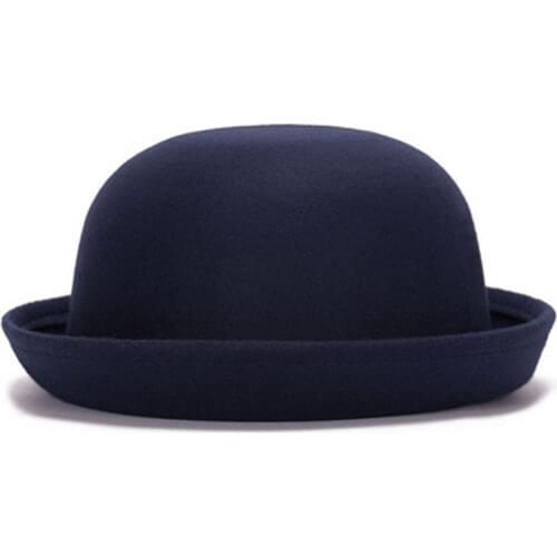 Autumn Winter Vintage Parent-child Imitation Wool Felt Top Hat Ladies Childrens Kids British Fedoras Hat for Women Girl
