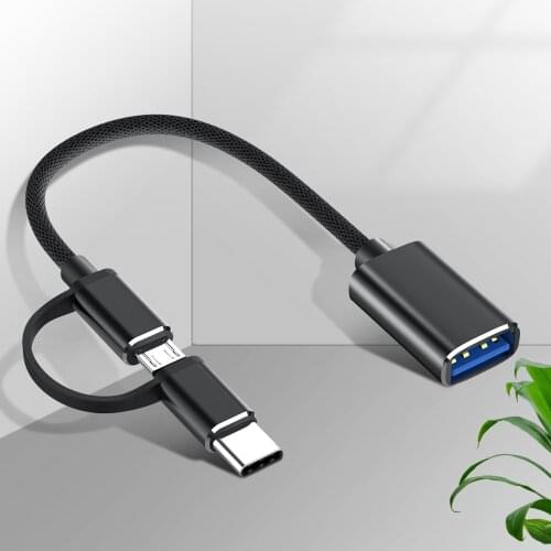 OTG Adapter Cable 2 in 1 OTG USB 3.0 to Micro USB Type C Data Sync Adapter for Huawei for XIaomi U Disk Type-C OTG 2 in