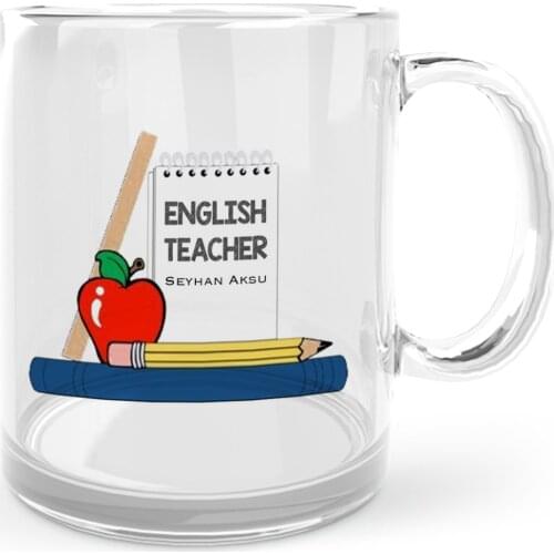 Personalized English Teacher Glass Mug Cup-2