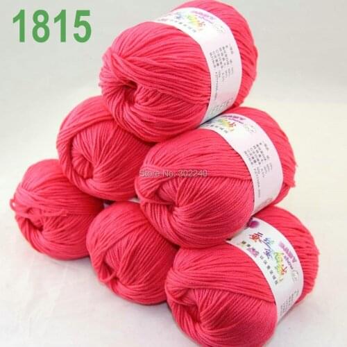 Sale Lot of 6 balls x 50g (147y) Cashmere Silk velvet Hand knitting Yarn Hot pink 1815