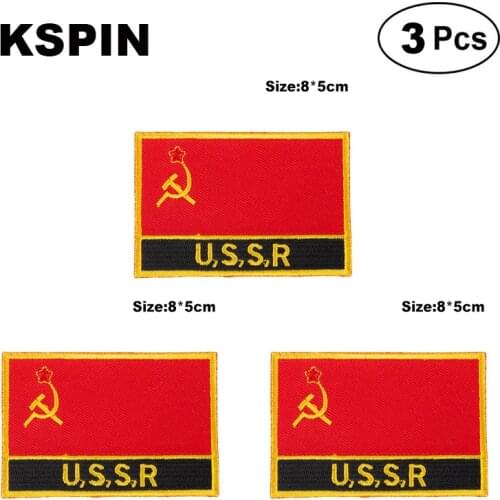 USSR Rectangular Shape Flag patches embroidered flag patches national flag patches for clothing DIY Decoration
