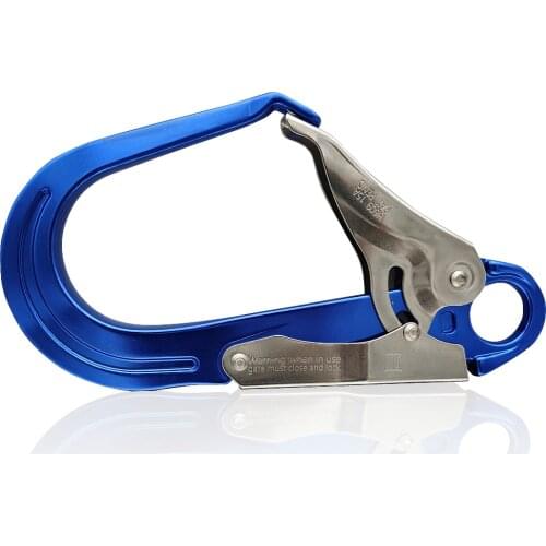 Fall Protection Safety Buckle Large 25KN Aluminum Alloy Snap Lock Hook Clip for Rock Climbing Rappelling Rescue Lanyard