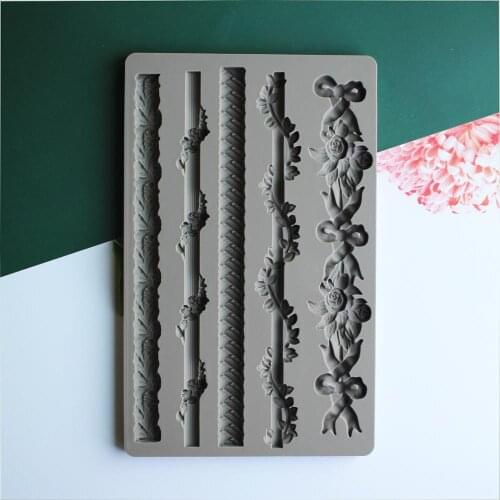 Relief & Borders Silicone Mold Fondant Cake Decoration Mould Sugarcraft Chocolate Kitchen Baking Tool Gumpaste Form