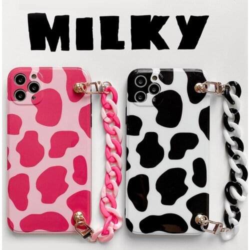 Luxury Phone Case for iPhone 11 XS Pro Max Case Silicone Cute Leopard Cover for iPhone SE 2020 8 7 Plus XR X Strap Chain Fundas
