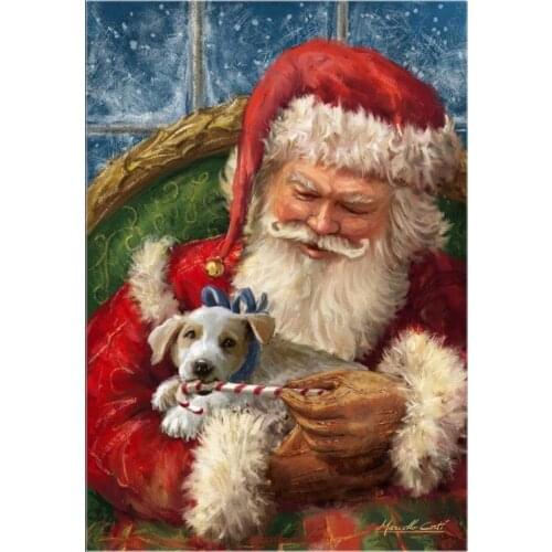 Counted Cross Stitch Kits Needlework Embroidery - Crafts 14 ct Aida DMC Color DIY Arts Handmade Home Decor - Santa Claus 22