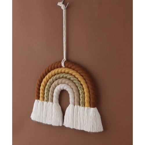 Nordic Woven Rainbow Tapestry Home Decor Wall Hanging Toys Nursery Decor Living Room Children Girls Bedroom Decoration