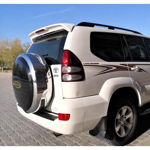 For Toyota 2001-2009 Land Cruiser Prado FJ120 4000 2700 Spoiler ABS Plastic Unpainted Primer Rear Wing Spoiler With Led Light