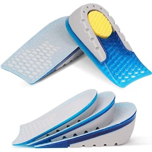 Height Increase Insole TPE Silicone Gel Heighten Lift Half Shoes Pad For Men Women Soft Comfort Inner Growing Heel Sole