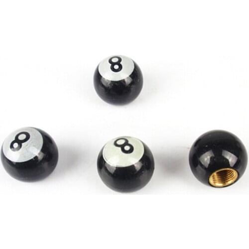 Universal Auto Truck Bike Billiards Pool 8 Ball Valve Stem Caps Tire air Valve Stem Caps Wheel Rim Black