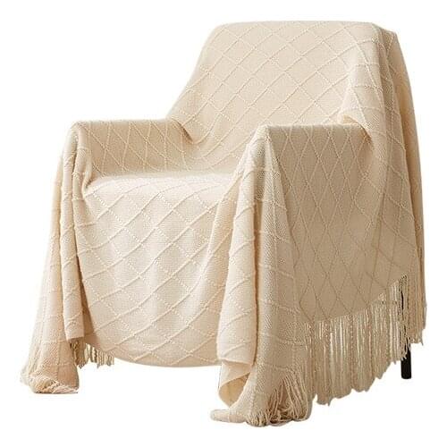 Four Seasons Solid Color Knitting Sofa Cover Dustproof Soft Throw Blanket Warm Sofa Protective Jacket Slipcover Home Decor