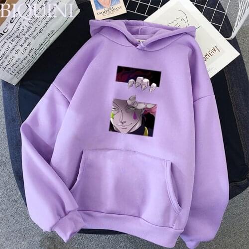 2021 Japan Anime Hunter X Hunter Sikaso White Blue Hoodies Women Female Unisex Sweat Capuche Oversized Toppies