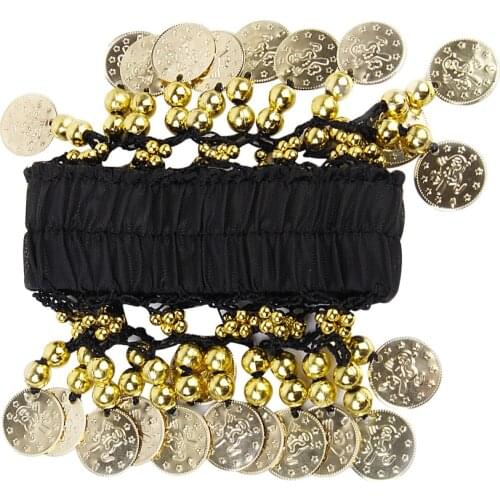 Gold Coins Belly Dance Elastic Arm Ankle Wrist Cuff Coin Bracelet Anklets For Belly Dance Fashion Style Anklets Women