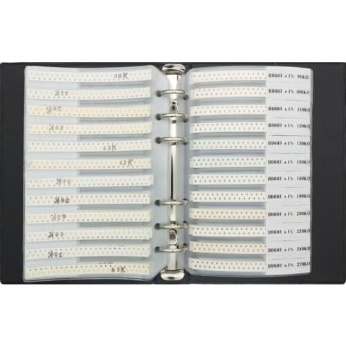 0402 0603 0805 1206 1% SMD SMT Chip Resistor Assortment Kit 8500pcs 170 Values Sample Book