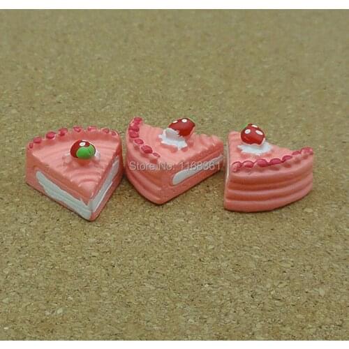 1pcs/lot resin pink strawberry one layer cake 15mm Cabochons Scrapbooking Hair Bow Center Card Frame Making Craft DIY B008-8
