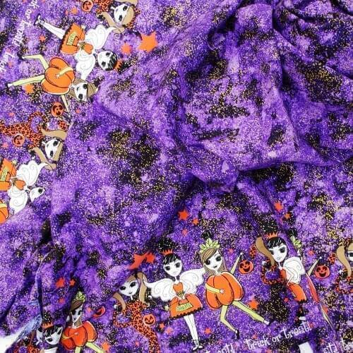 1 yard Cotton Woven Fabric - Landau Pattern Halloween Girls (width=140cm)