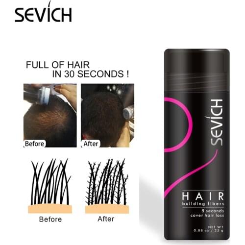 25g Refill SEVICH Keratin Hair Building Fiber Style Hair Loss Concealer Fiber Hair Powder Wax Dye Wigs Extension 10Colors