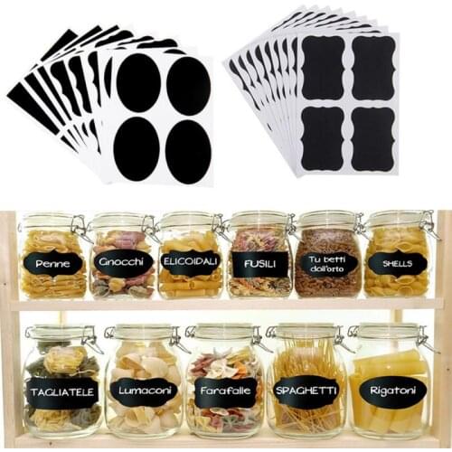 36Pcs/Set Glass Bottle Stickers Tags Waterproof Environmental Friendly PVC Erasable Labels For Home Kitchen Spice Jam Jar