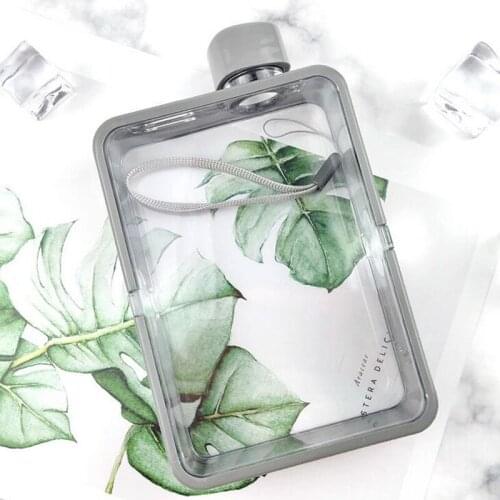 A5 Paper Cup Botlte Flat Water Kettle BPA Free Clear Book Portable Paper Pad Water Bottles Flat Drinks Notebook 380ML