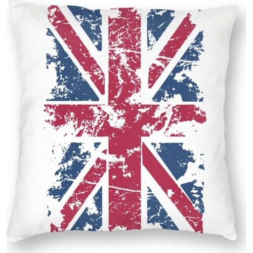 Union Jack Flag Throw Pillow Cover Polyester Throw Pillow UK United Kingdom Great Britain British Funny Cushion Covers