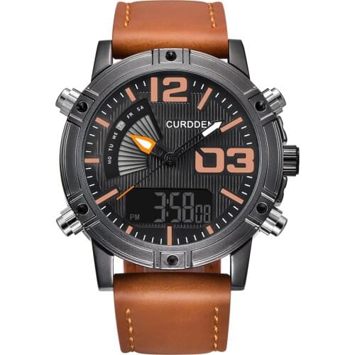 Mens Luxury Brand Watches Men Dual Time Digital Watches Men Chronograph Military Waterproof Wristwatch Montres de Marque de Luxe