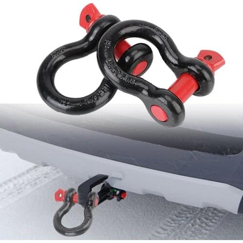 D Ring Shackle Vault 2pcs Heavy Duty Tow Hook 12T 19.5T Towing Rope Buckles For Off Road Trailer Car Emergency Recovery