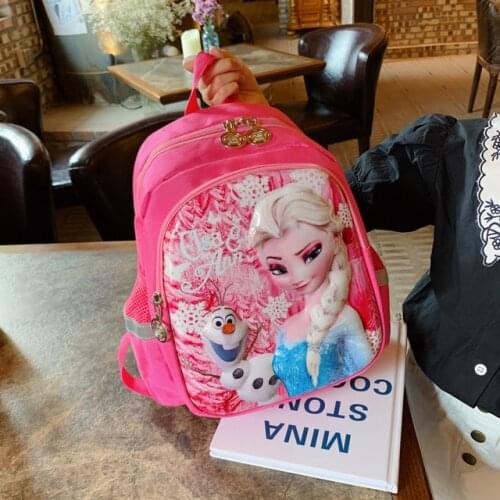 Disney Childrens School Bag Primary School Backpack Cartoon Frozen Elsa Princess Print Cute Kid Backpack Kindergarten Backpack