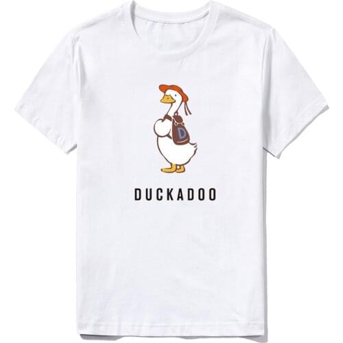 Mens Cool Cartoon Print T-shirt Summer Fashion Tops Punk T-shirt Mans Plus Size Streetwear Male Casual Duck Print Clothing