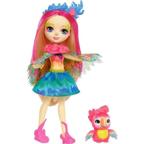 Enchantimals Character Toy Doll Peeki Parrot and Sheeny Cute Animal Friend for Girls Fashion Toddler Set Toys Collectible Models