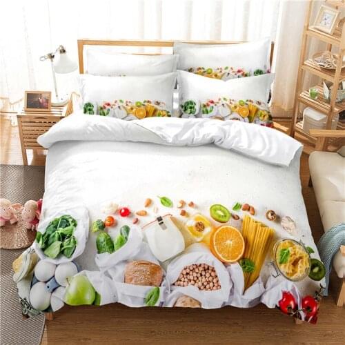 Fruit, Food Bedding Set for King Size Cotton Bed Linen Bedclothes Bed Set 220x240 Hot Luxury Bedding Sets Double Single Bed