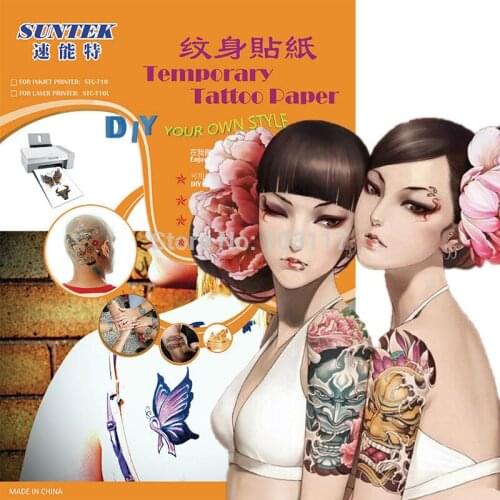 HOT SELL+FREE SHIPPING A4 size inkjet water decals papel transfer tattoo paper adhesive paper adesivo film papier transfert