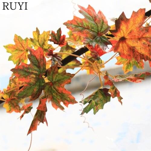 Artificial vine leaf 9 type simulation plants flower 270cm fall maple leaf garland silk long vine wedd garden party home decor