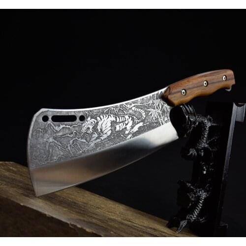 Handmade Chinese Knives kitchen Chef Knife Meat Cleaver Vegetable Cutter Fixed blade Chopper Cooking Tools
