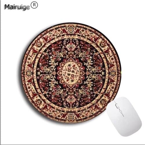 XGZ 20X20CM 22X22CM Persian Carpet Style Round Mousepad Custom Mouse Mat Soft Gaming Mousemat Computer Games Speed Desk