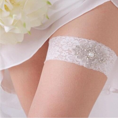 Lace Wedding Garter Stretch Rhinestone Crystal Bridal Prom Bride Hen Party